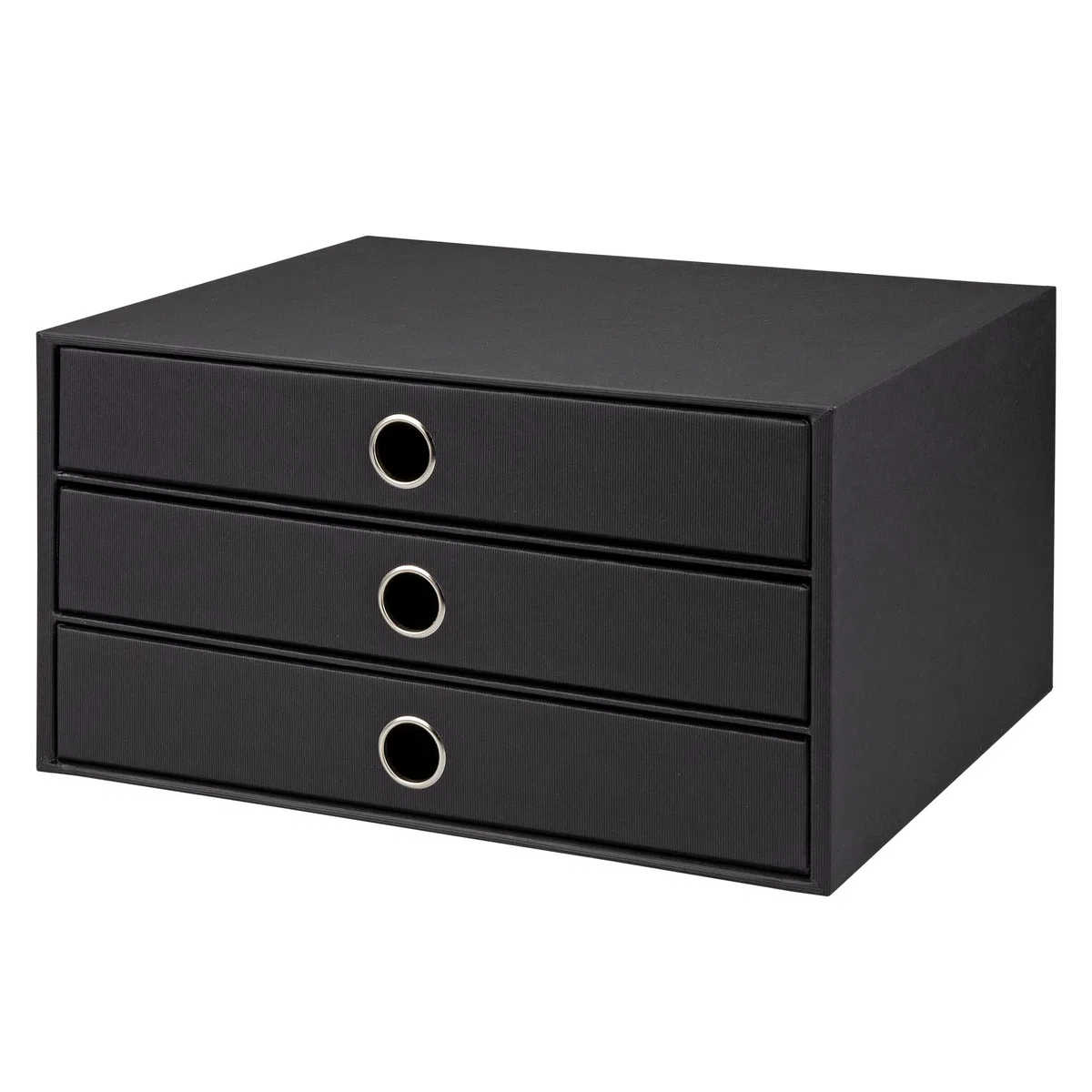 Rössler 1524452703 - S.O.H.O. Scatola a 3 cassetti per DIN A4, con foro per le dita, nero, 343 x 250 x 185 mm, 1 pz.