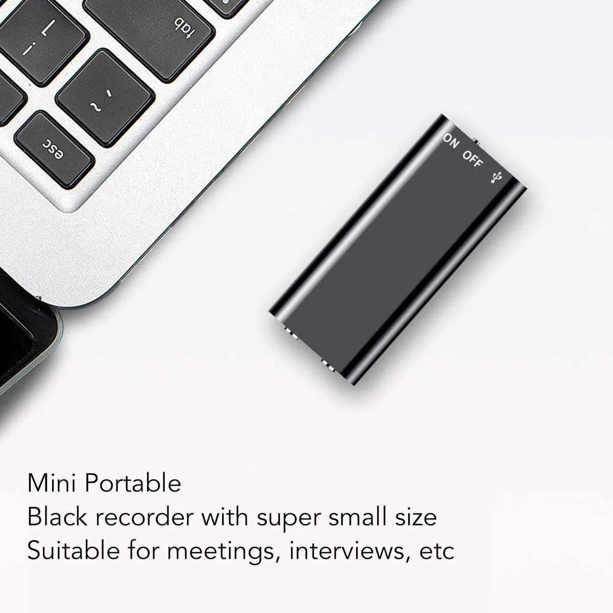 Registratore Vocale, Registratore Vocale Digitale Multifunzionale Ad Attivazione Vocale HD Registratore Audio Ricaricabile Tramite USB, per Riunioni di Interviste a Lezioni (Inglese neutro, nero 8GB)